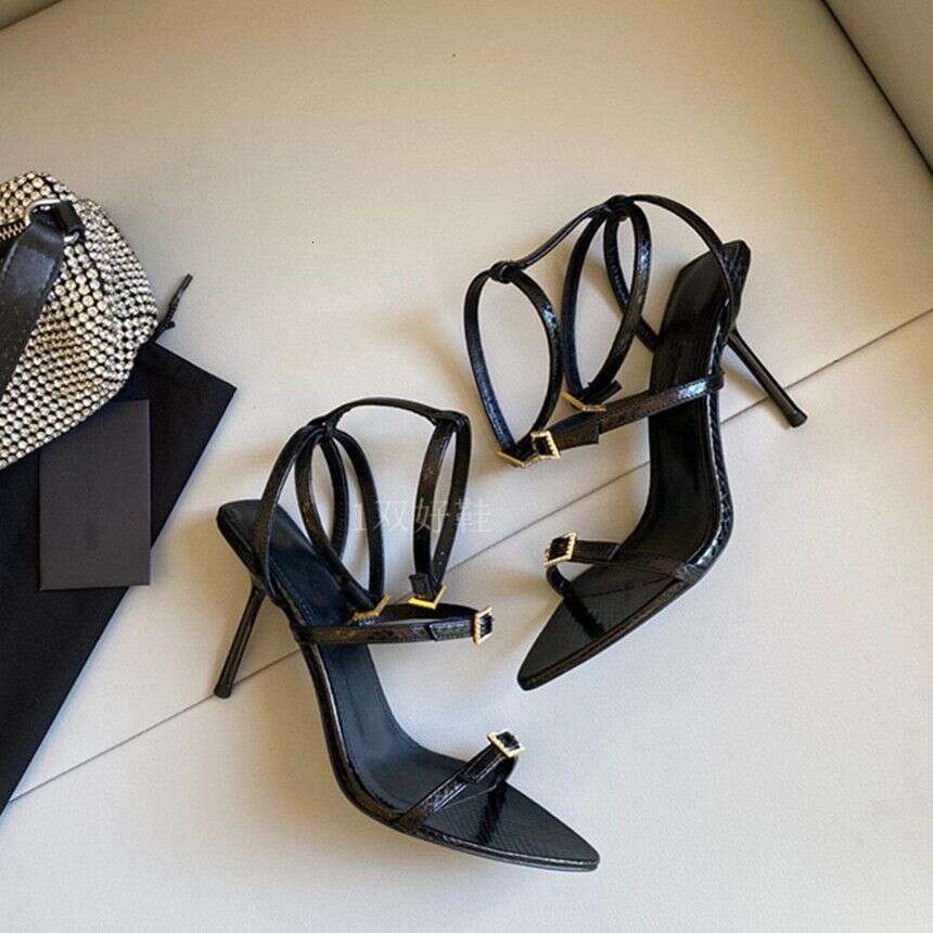 Plus 35-42 Size 2025 Designer Shoe Spring Summer New Style Elegant Rhinestone High One-Strap Sandals Sexy Thin Heels Women's Shoes