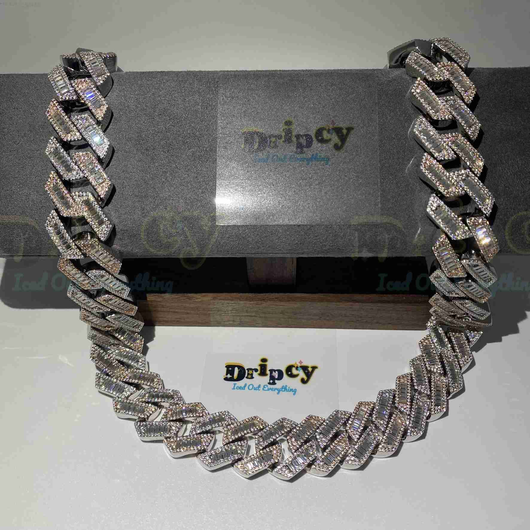 16MM Moissanite Vvs1 d Colour Cuban Link Chain Real Iced Necklace Hip Hop Pass Diamond Test