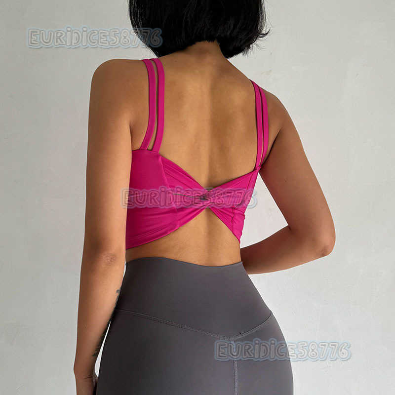 New Sports Bra with Fixed Chest Pads High-intensity Shockproof Running Yoga Bra Beautiful Back Fitness Quick-dry Vest for Women H250819