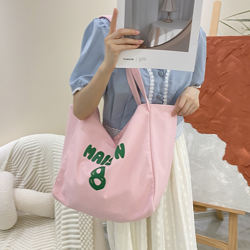 2025 Autumn Dopamine Color Series Canvas Bag Large Capacity Easy Handbag Japanese Handbag Shopping Bag Women's Crossbody Bag Women's Shoulde
