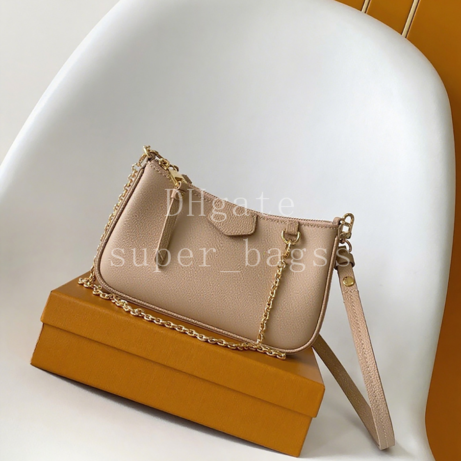 Easy Pouch Luxury designer bag 19CM handbag Embossed grained cowhide leather Chain Bag Mirror quality shoulder bag with box LE03A1