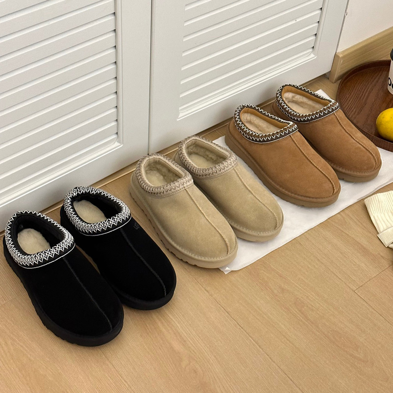 Womens Tasman Slippers Tazz Slipper Suede Fur Slides Mustard Seed Classic Ultra Mini Platform Boot Chestnut Black Sheepskin Booties Women Winter Warm Boots 35-44