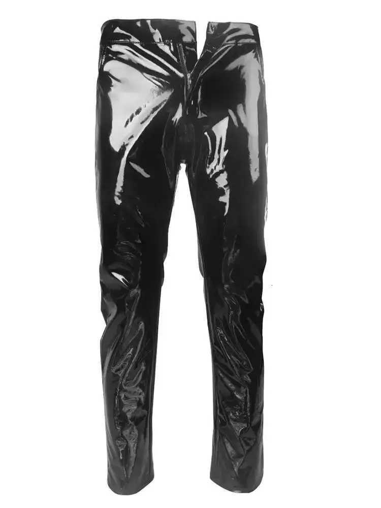 3XL Wet Look PVC Trousers Men Shiny PU Leather Jeans Pants Tights Hip Hop Leather Pants with Pockets Clubwear Joggers W250819
