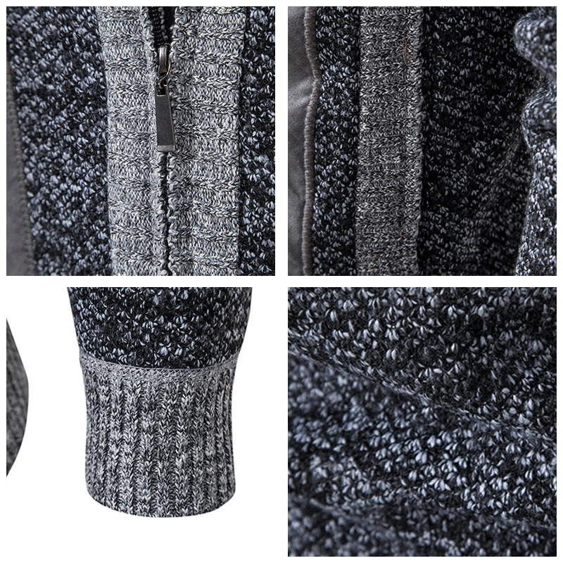 Autumn Winter Men Casual Stand Collar Cardigan Sweater Fashion Thickening Keep Warm Jackets Solid Versatile Coat 250819