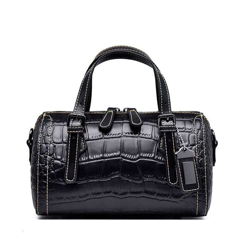 Genuine Leather Women Boston Handbags Ladies Shoulder Fashion Woman Top-Handle Bags