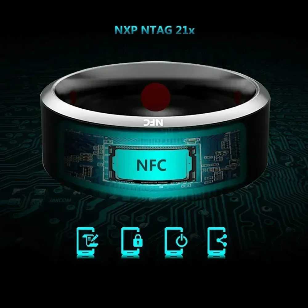 Fashion NFC Control Smart Ring New Electronic Bluetooth Ring Solar Ring IC Rewritable Analog Access Card Tag Key IP68 Waterproof W250819