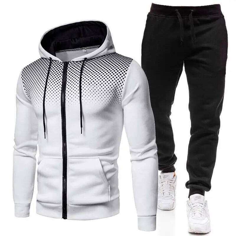 Casual Tracksuit Men Hooded Sweatshirt Outfit Spring Autumn Mens Sets Sportswear 2020 Male Hoodie+Pants 2Pcs Jogging Sports Suit