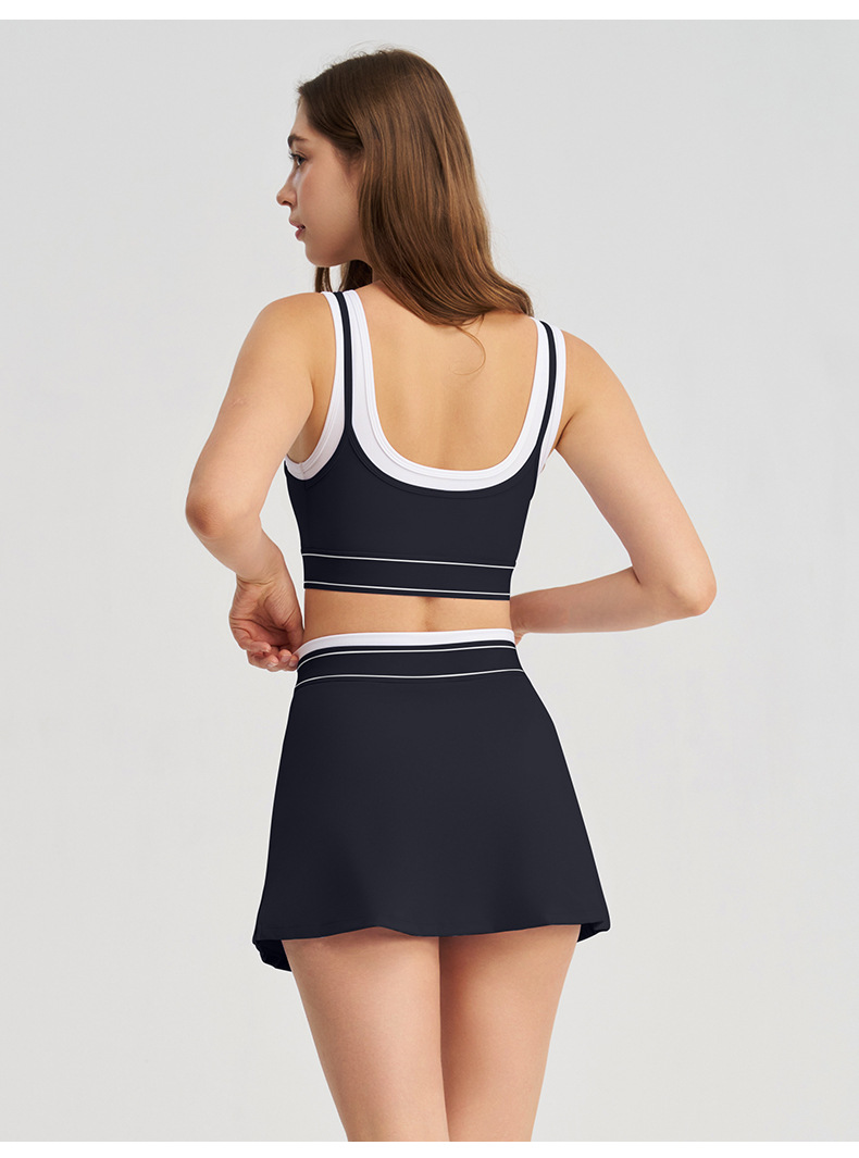 2026 New A1241 Womens Tracksuits Sets Women Gym Clothes 2 Piece Seamless Sports Set Fitness Workout Sportswear Bra And outdoor Tennis Skirt Contrastin