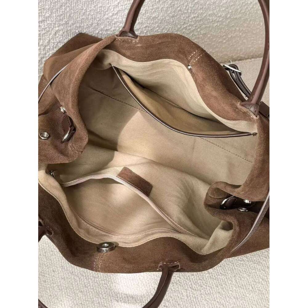 New Stylish Elegant Large Capacity Travel Tote Maroon Genuine Suede Leather Women s Handbag Business Office Lady Shoulder Bag bag