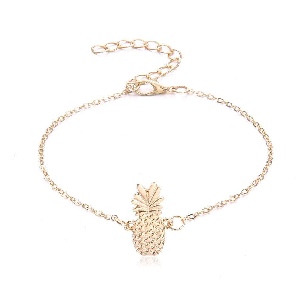 Europe and The United States Cute Fruit Hollow Three-dimensional Pineapple Anklet for Womens Summer with Anklets 250815