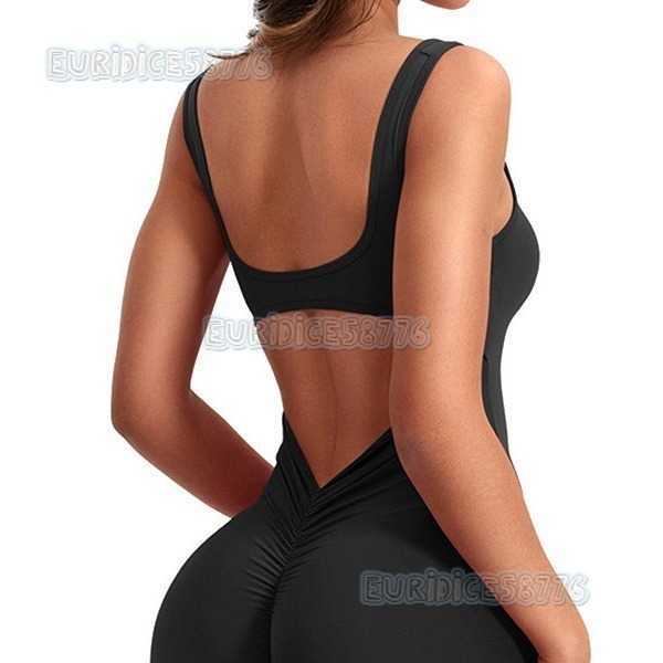 Tight-fitting One-piece Yoga Suit for Women Hip-lifting Sports Fitness Beautiful Back Short-style Dance Running One-piece H250819