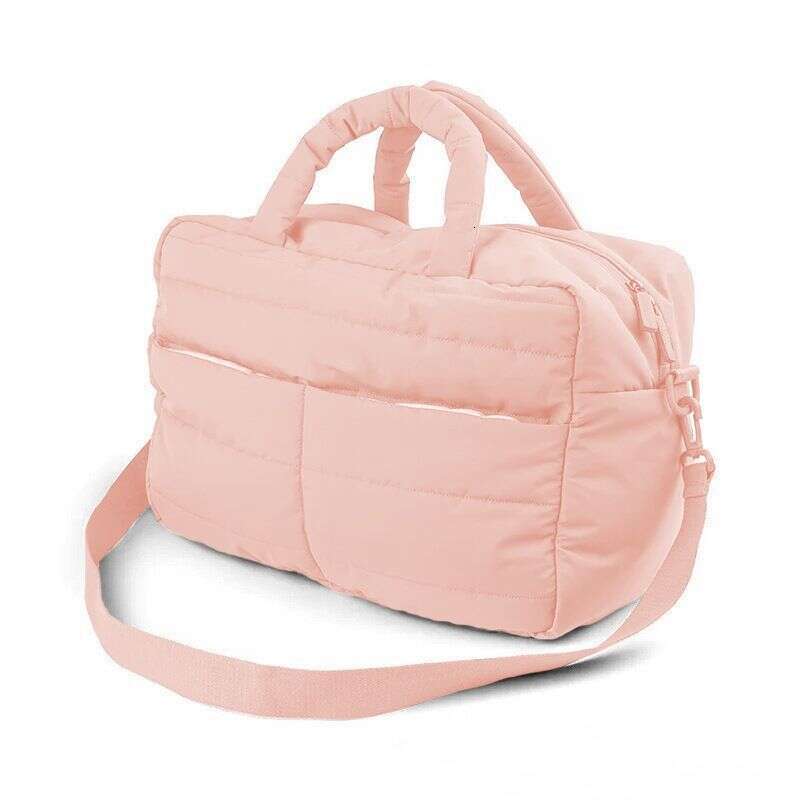 Hot Handbag Fluffy Ladies Quilted Fashion Mom Folding Feather Shoulder Bag