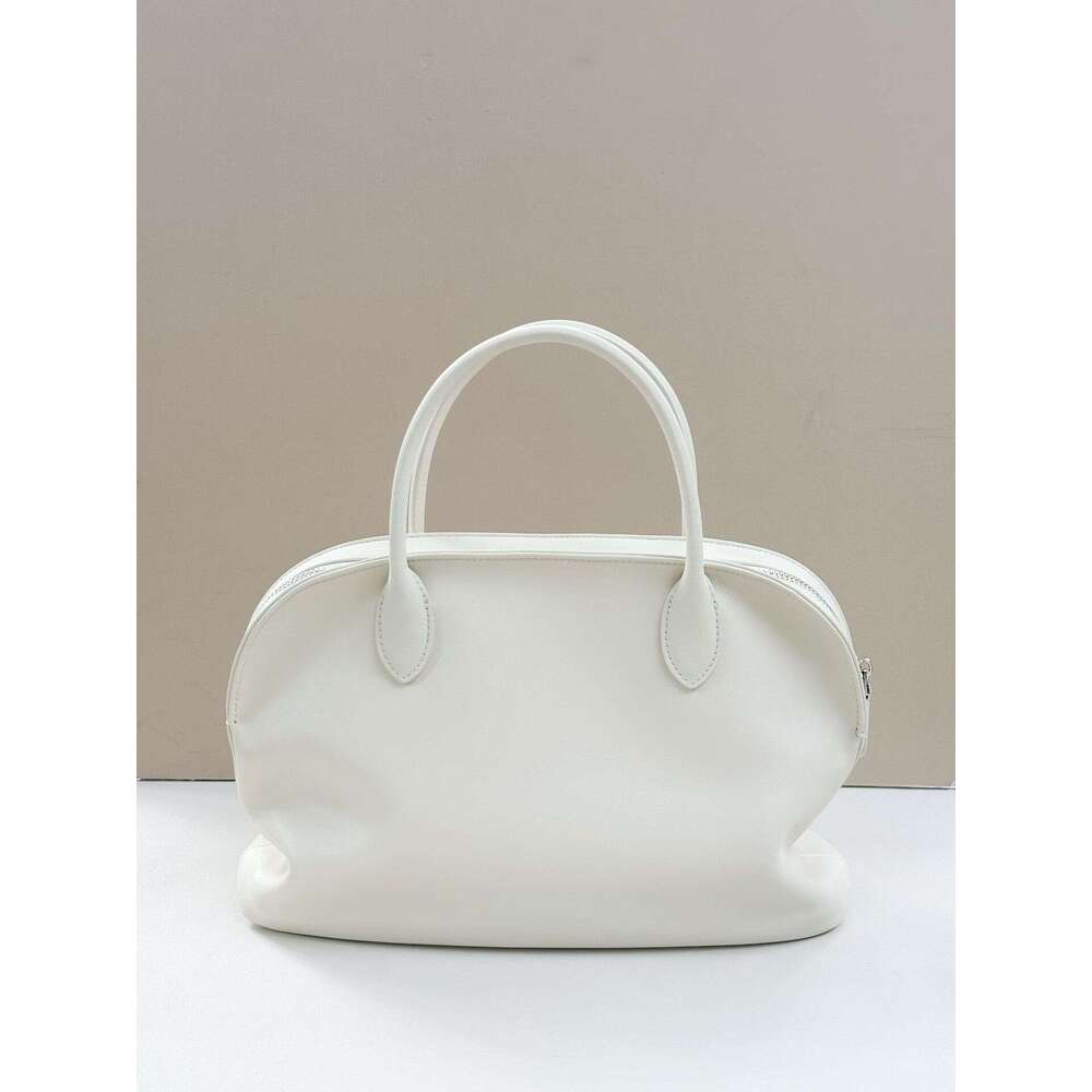 New Summer French Style Simple High-End Commuter Bowling Handbag Niche Design Genuine Leather Women's Bag designer bag B5