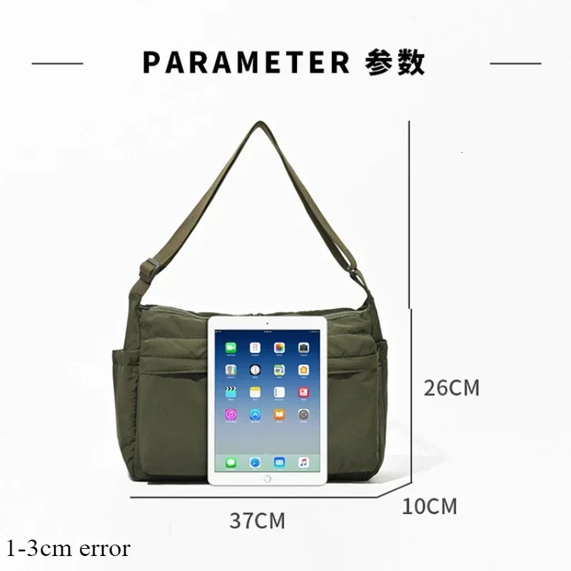 Casual Multi-pocket Messenger Bags for Women Fashion Nylon Shoulder Bag Ladies Large Handbags Female Travel Shopping Tote Purse 250814