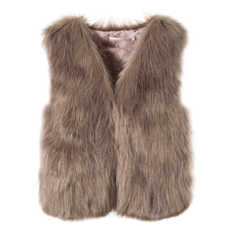 Newest Autumn Fashion Faux Fur Coat Ladies Sleeveless Slim Vest Women Jackets Outerwear Waistcoat Big Size Black Gray Coat