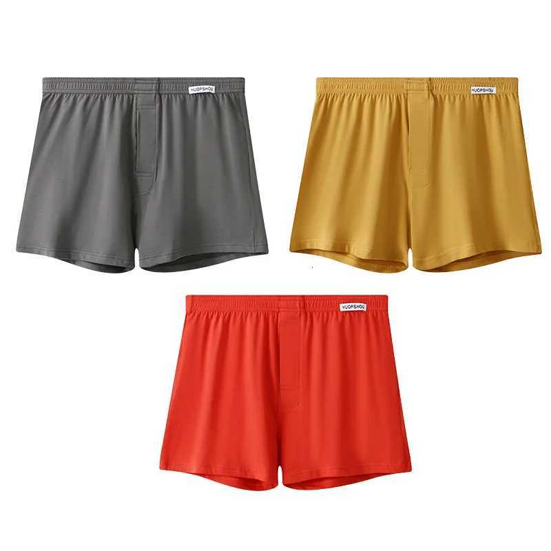 3 PCS Mens Cotton Loose Boxer Shorts Soft Moisture-Wicking Jersey Underwear Plus Size Lounge Summer Stretch Sleep Arrow Pant W250819