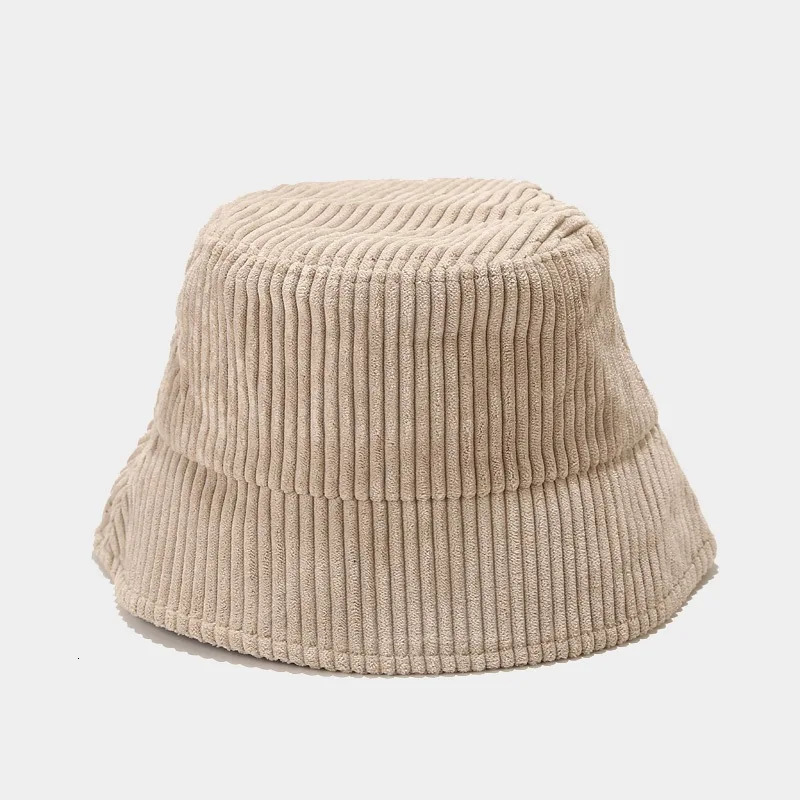 Spring Autumn Corduroy Bucket Hat Solid Color Women Men Fisherman Hat Hip Cap Foldable Bob u Panama Fishing Cap 250819