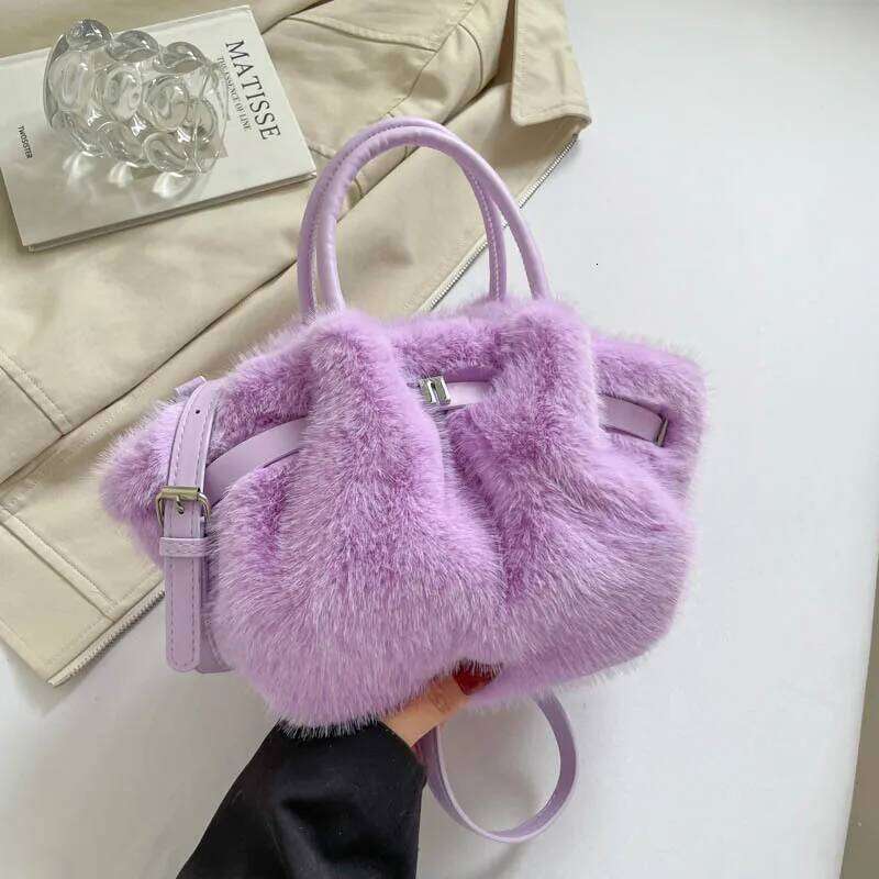 Autumn And Winter Designer Fashion Ruched Hobos Women Handbags Soft Plush Small Tote Bag Cute wing Shoulder Crossbody Bags 2025