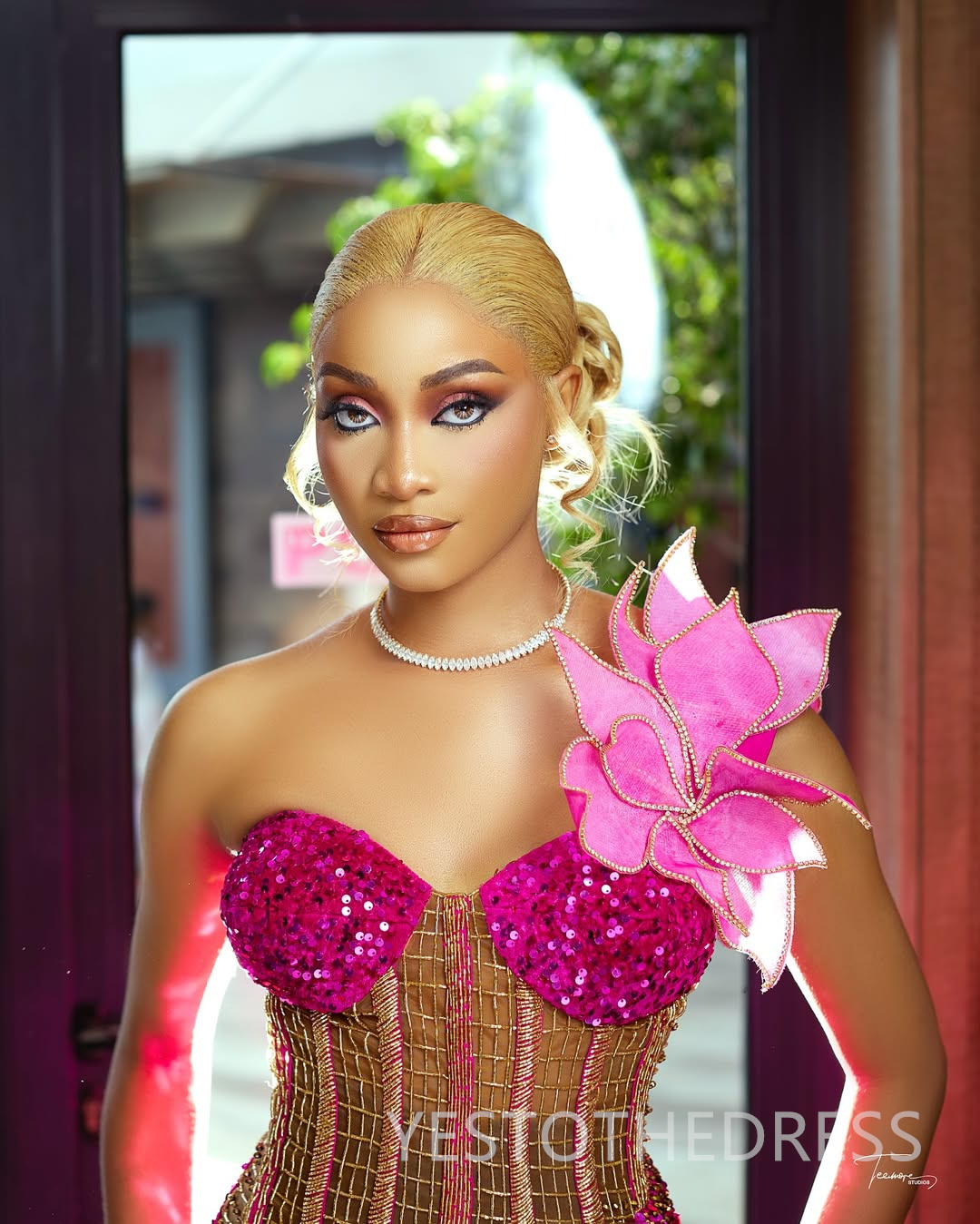 Hot Pink Mermaid Prom Dress 2025 Evening Dresses Robe De Sorrie One Shoulder Flora Tiered Tulle Side Split Beaded Birthday Dress Second Reception Gown