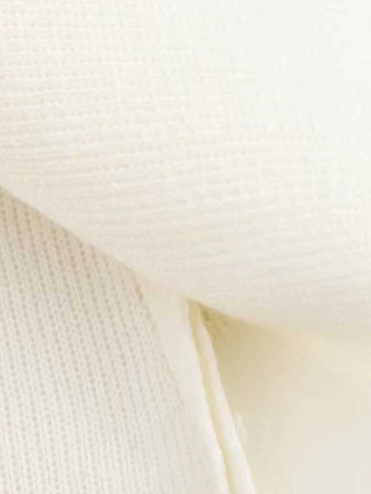 TRZA-Womens Front Gold Button Knit Cardigan Sweater V Neck Short Wide Sves Fe Outerwear Chic Tops Fashion XJ250819