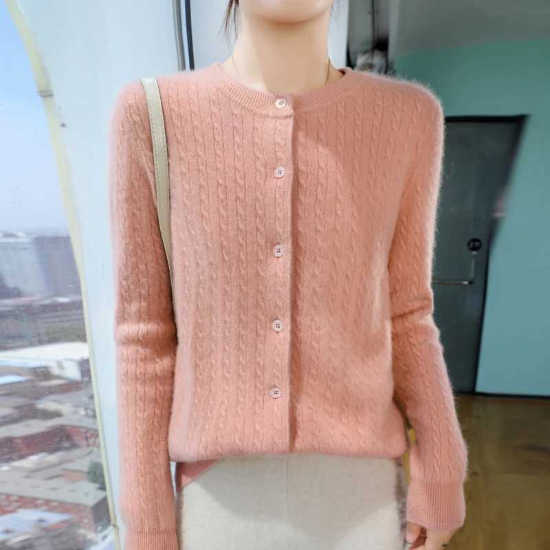 2024 Womens Knitted Sweater Cashmere Sweater Autumn and Winter Sweater Cardigan O-neck Cardigan Spring and Autumn Jacket XJ250819