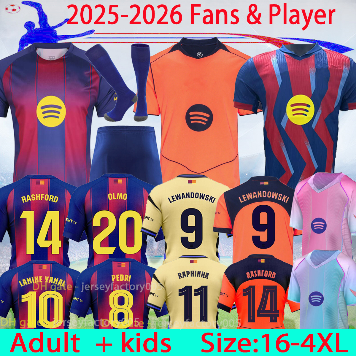 25 26 LAMINE YAMAL Lewandowski soccer jerseyS KESSIE GAVI Raphinha FERRAN SENYERA JOAO FEliX ROSALIA'S 2025 football shirtkids Kounde mens kids kit