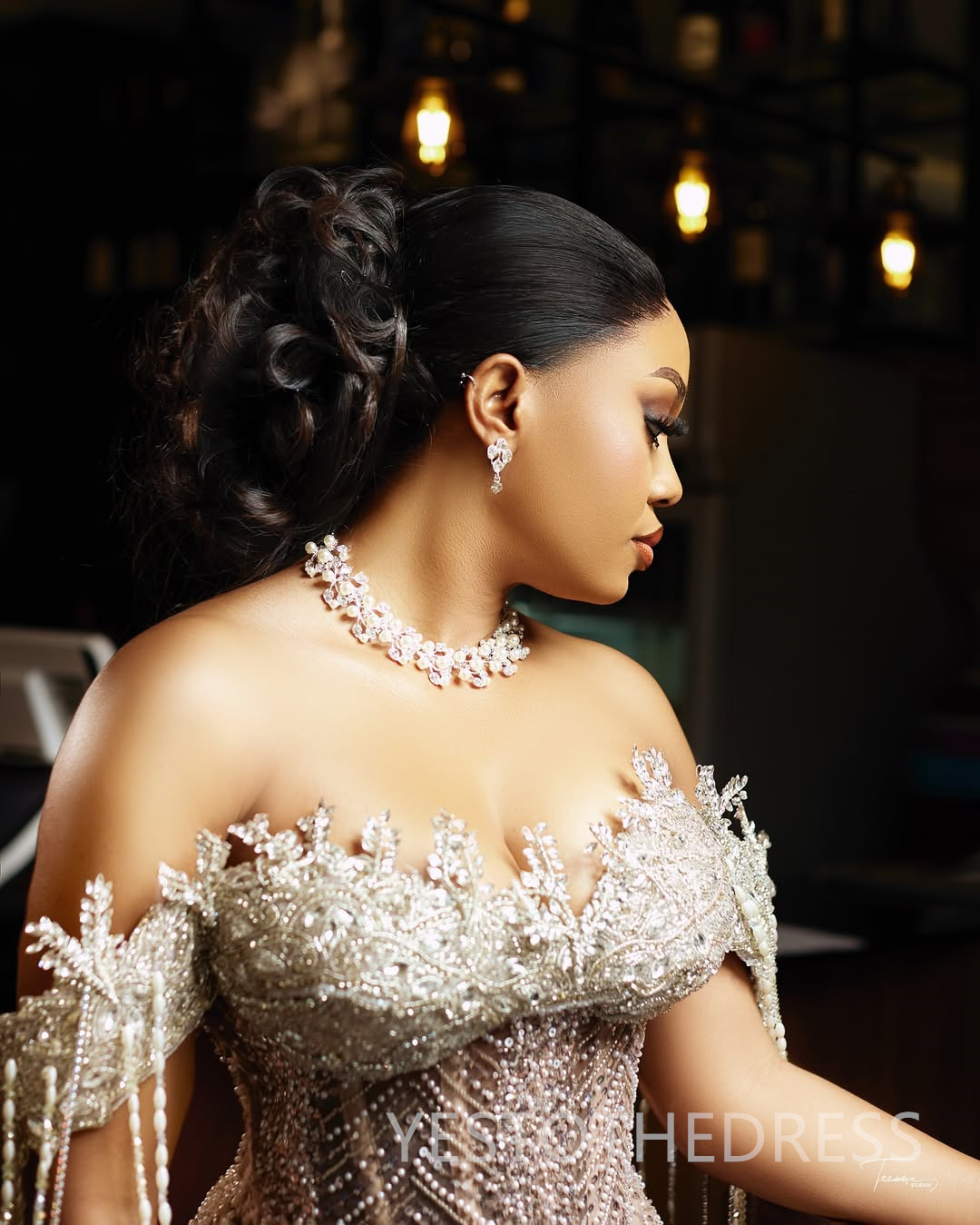 Champagne Mermaid Prom Dress 2025 Evening Dresses Robe De Sorrie Off Shoulder Beaded Lace Tassel Illusion Floor Length Birthday Dress Second Reception