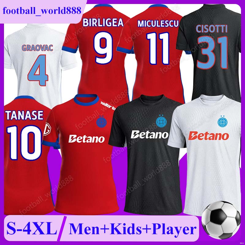 4XL FCSB 25 26 Soccer Jerseys TANASE BIRLIGEA 2025 Football Shirts MICULESCU POLITIC CISOTTI football kits RADUNOVIC STOIAN LIXANDRU OLARU Men Kids Kit Socks Sets