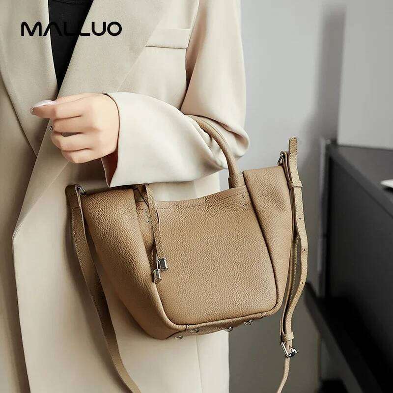 Women Natural Cow Real Leather Shoulder Bag Female Retro Casual Cowhide Handbag Ladies Fashion Office Work Crossbody Bags Lady