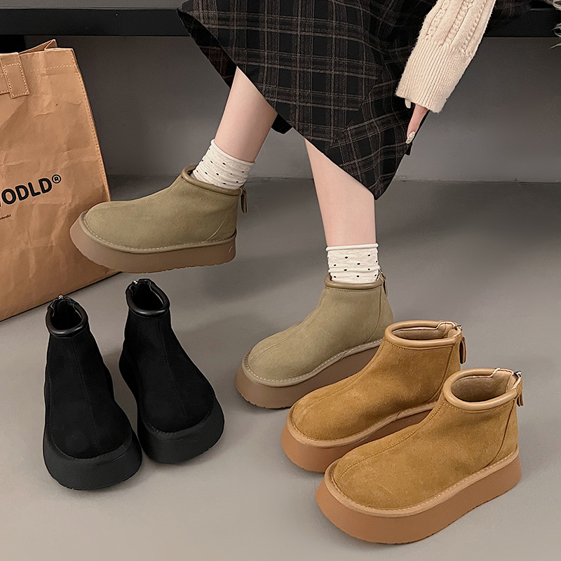 hot Free delivery designer woman cotton boots Snow boots with simple and plush design fashionable and comfortable cotton boots