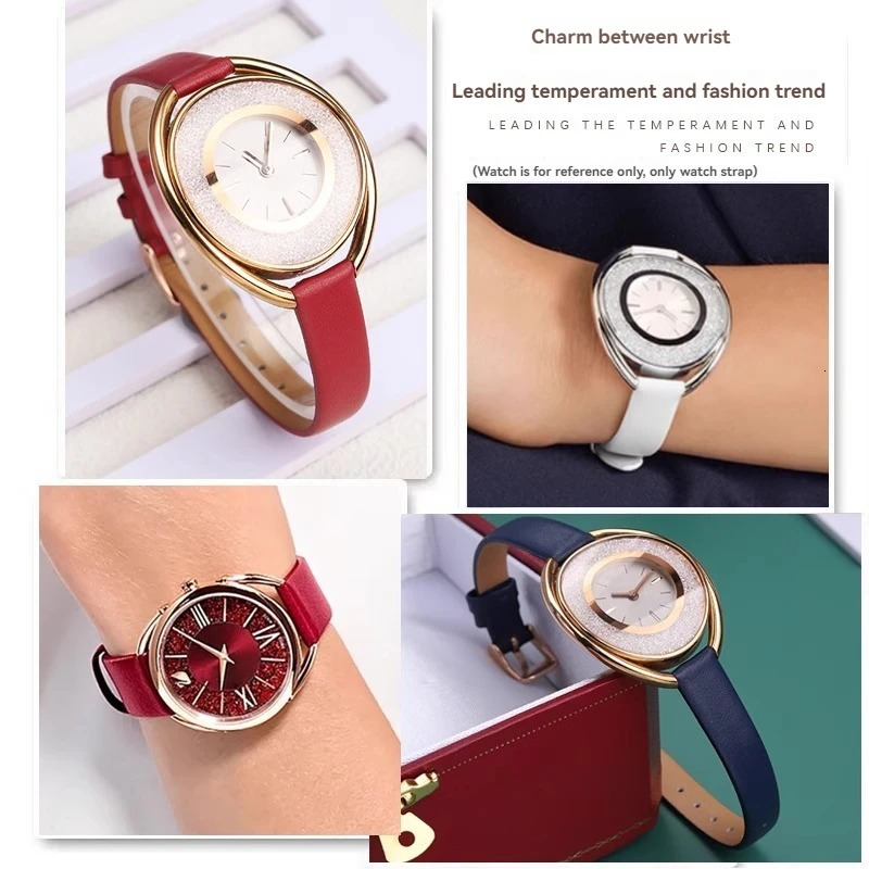 Soft Watch Band Womens Strap 6mm 8mm 10mm 12mm 15mm 18MM Small Size Width First Layer Cowhide Watch Bands Belt red white 250818