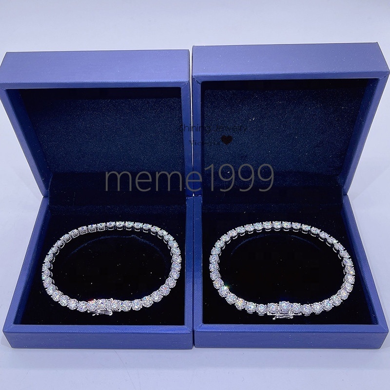 Ready to Ship 5mm 50 Points Hip Hop 10k Gold Moissanite Tennis Bracelet