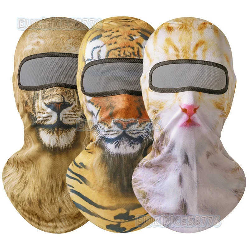 Outdoor Cycling Mask Unisex Summer 3D Animal Portrait Triangle Mask Sports Outdoor Neck Scarf Wind Sand Dustproof Helmet Lining H250819