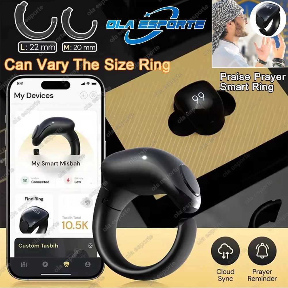 Wslm Smart Tasbih Dhikr Ring Islamic Tally Digital Counter for Muslims Praise Prayer Reminder Magnetic Charging Waterproof W250819