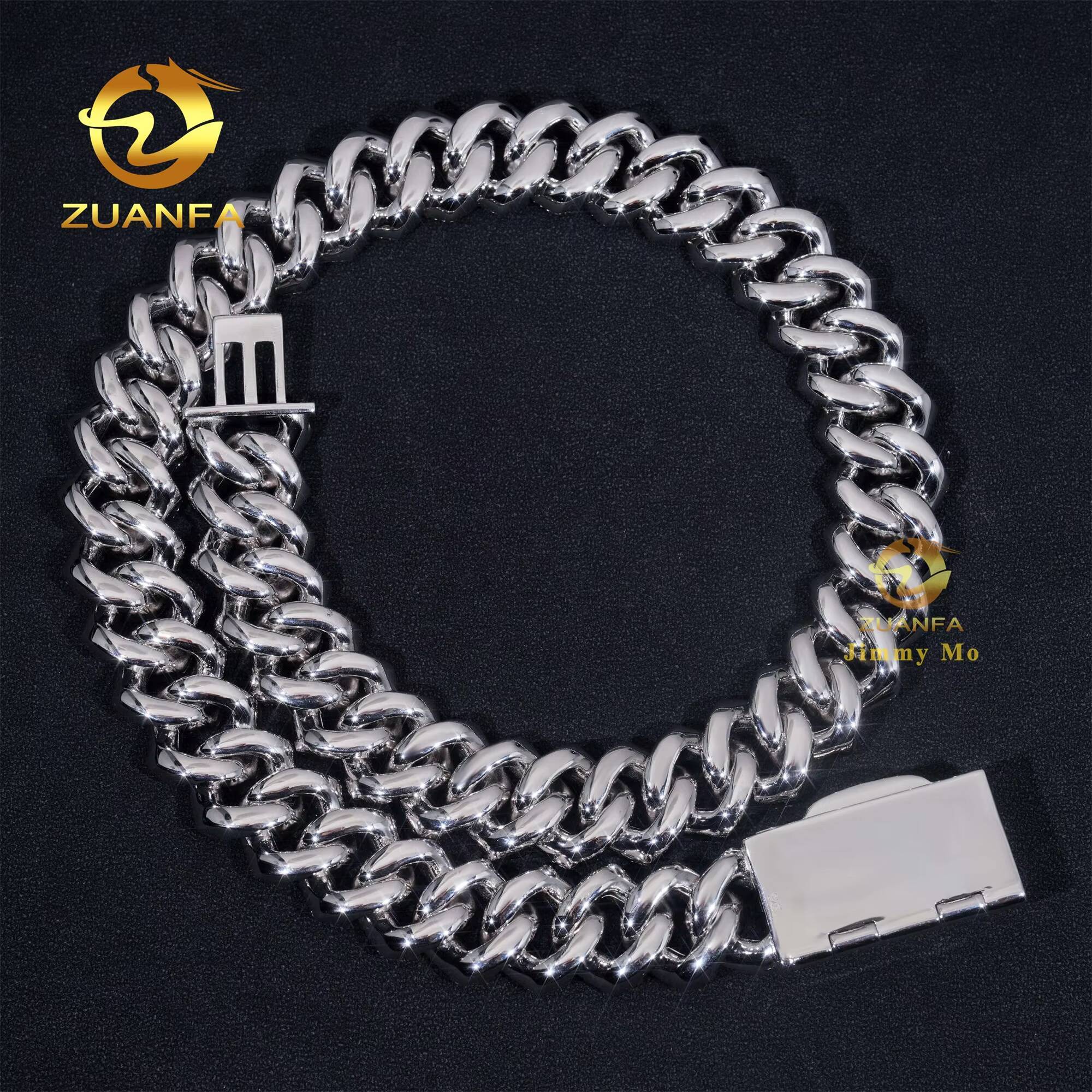 20MM Big Heavy Cuban Necklace 925 Sterling Silver Iced Out VVS Moissanite Lab Diamond Hip Hop Jewelry Miami Cuban Link Chain