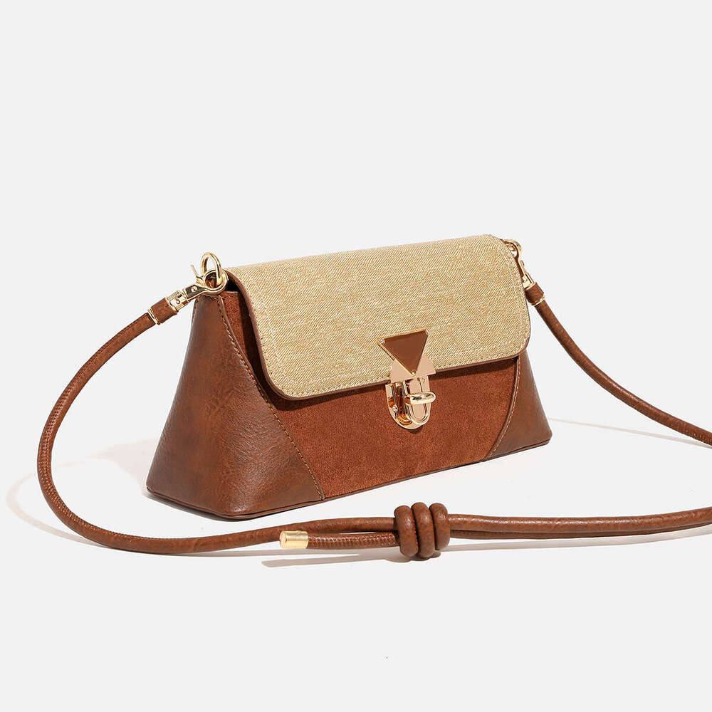 French Style Color-Block Underarm for Women 2025 New High-End Commuter Baguette Shoulder Bag