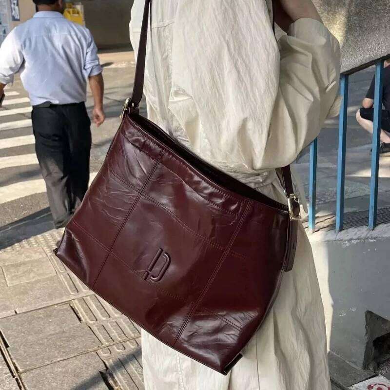 PECO City Hobo Soft Leather Cowhide Tote Fashion Crossbody Large Capacity Commuter Underarm Women's Bag