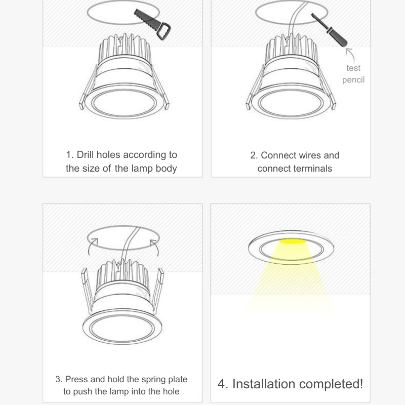 Narrow-edge downlights, anti-glare downlights, recessed ceiling lights, living room no main light, ceiling lights, new special offers, energy-saving L