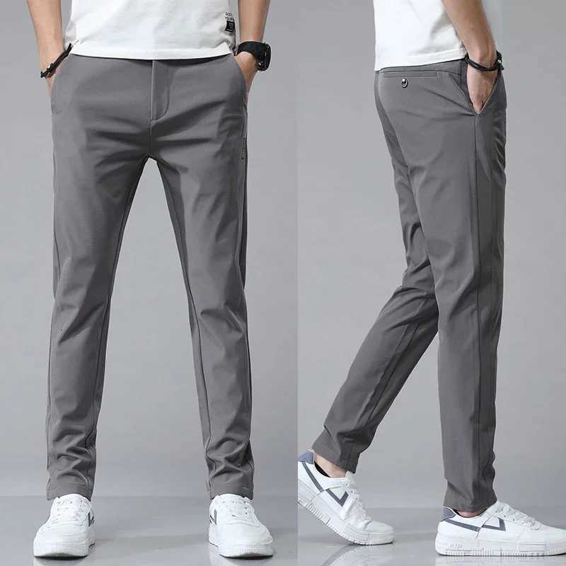 2024 Spring Summer Ultra-thin Mens Stretch Slim Straight Casual Pants High Quality Fashion Breathable Golf Sports Trousers W250819