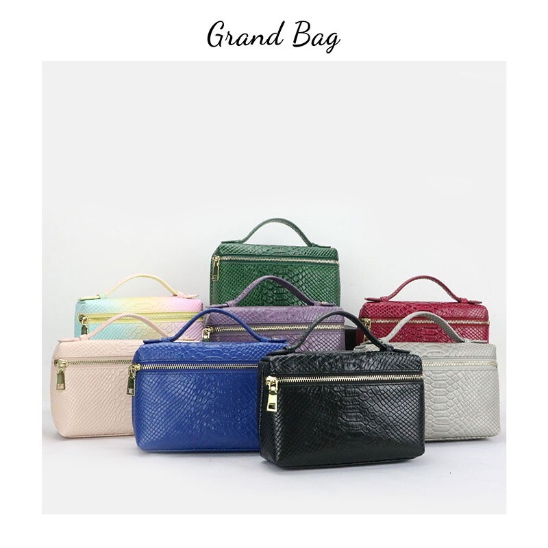 Free shipping designer Genuine Leather Solid Color Small Square Bag Handbag Zipper Bag Animal Print Casual Handheld Bag Versatile Vintage Bag