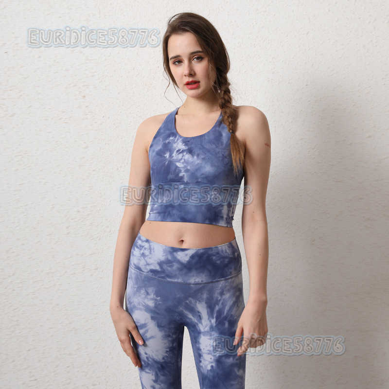 Tie Dyed Professional Sports Underwear Womens Beautiful Back Cross Quick Drying Yoga Vest Shockproof Running Fitness Clothes Bra H250819