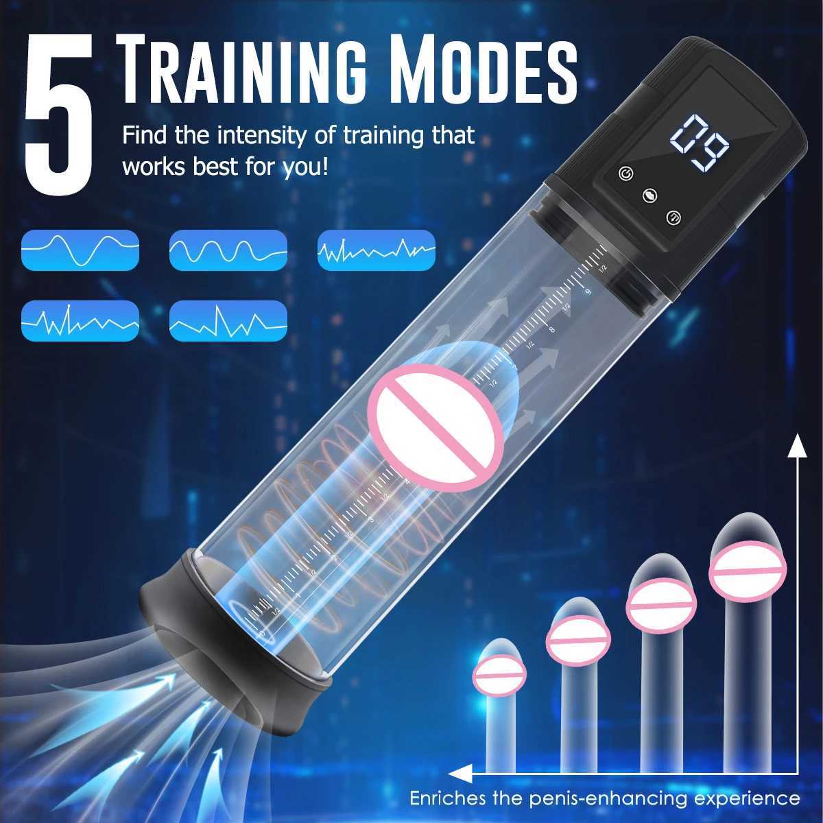 100% Waterproof Electric Penis Pump Increase Penis Pump Enlargement Extend Pump 5 Suction Levels Silicone Jumping Egg For Man XJ250819