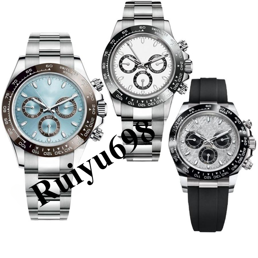 Designer men's automatic mechanical quartz watch 40mm black ceramic bezel 904L stainless steel white round dial strap folding clasp waterproof luminous SAP236D