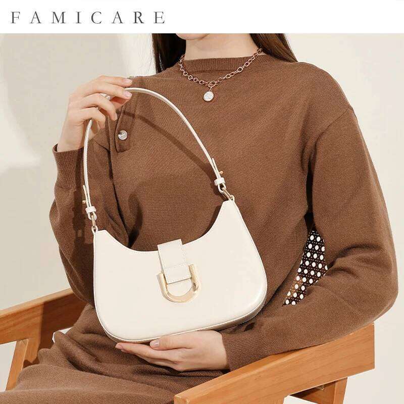 Women S Underarm Saddle Girls Designer Joker Shoulder Messenger Bag Ladies Daily Using Split Leather Handbag