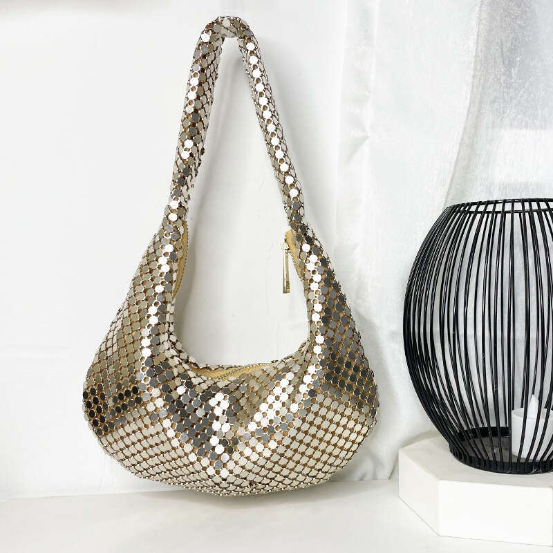 Designer Bag Tote Bag Shoulder Bag Mesh Underarm High Grade Metallic Silver Aluminum Sheet Handheld Shoulder Women Evening Bag