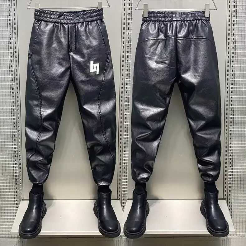 Leather Pants Mens Hip Hop Harem Loose Trousers Fashion Streetwear Harajuku Trousers Luxury Brand High Quality Mens Cargo Pant W250819