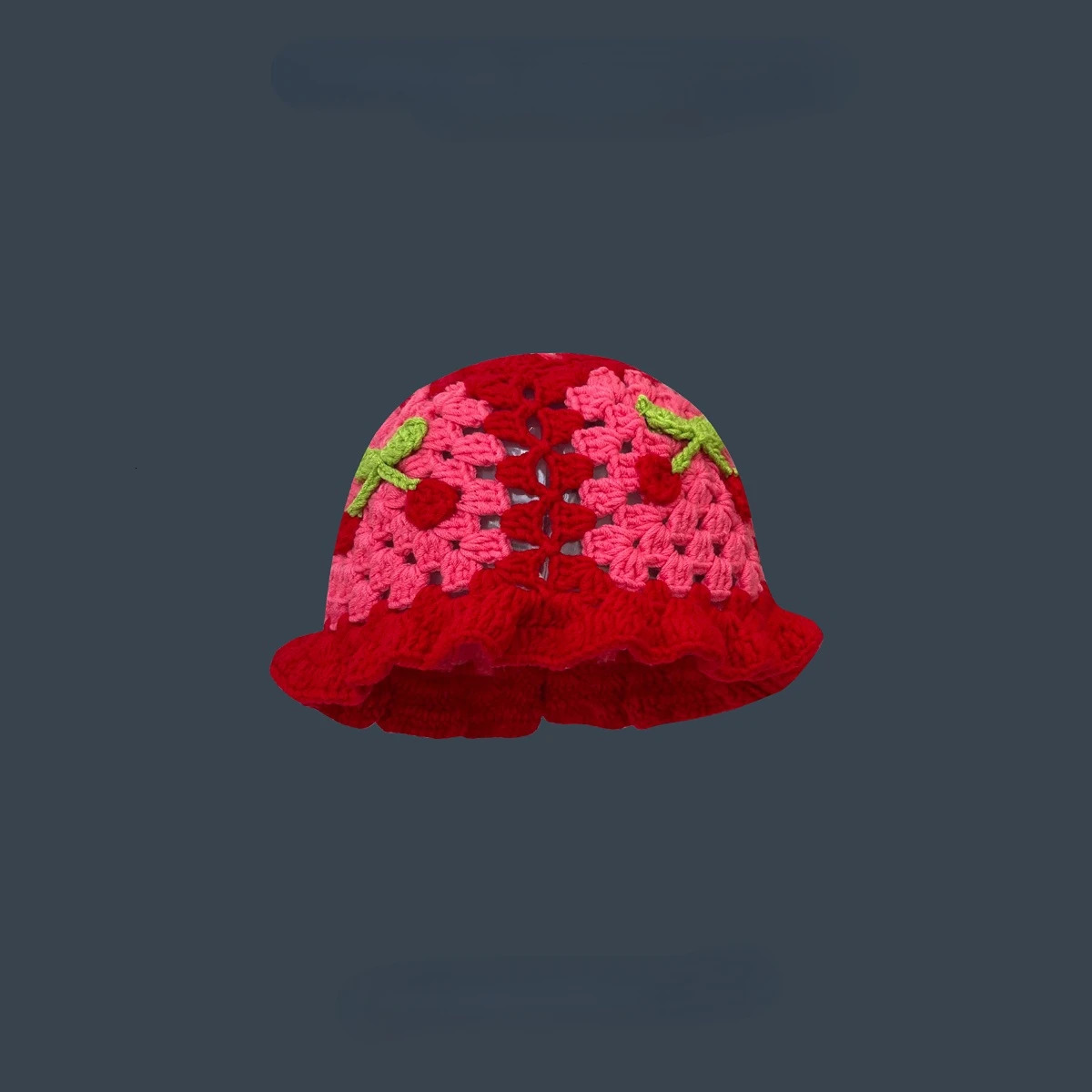 Handmade Crochet Flower Bucket Hat for Girls Korean Travel Beach Panama Caps n Knitted Hat Winter Beanie Wool Warm Cap 250819