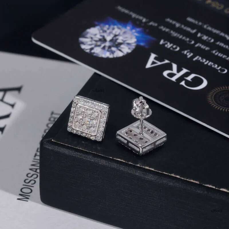 Hight Quality New Arrival Pass Tester GRA VVS Lab Dia Fully Iced Out Sier Jewelry Moissanite Stud Earrings