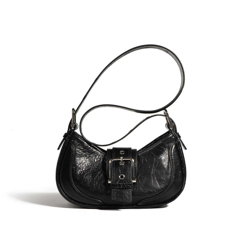 New Korean Version Niche Motorcycle Texture Baguette Underarm Versatile Ins Style Shoulder Bag for Women