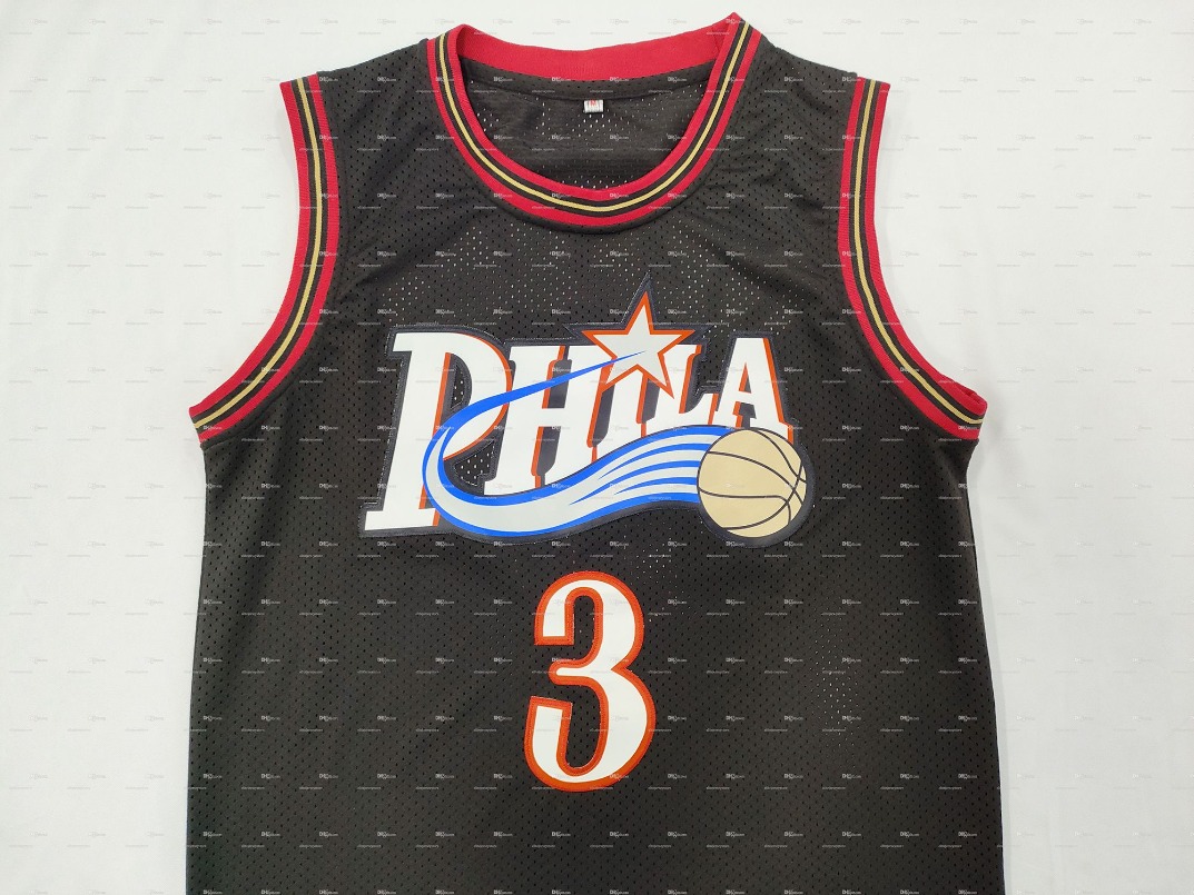 In Stock Basketball Jersey 3 Allen Iverson THROWBACK 100% Stitched Fast Shipping Embroidered Letter Number Design333